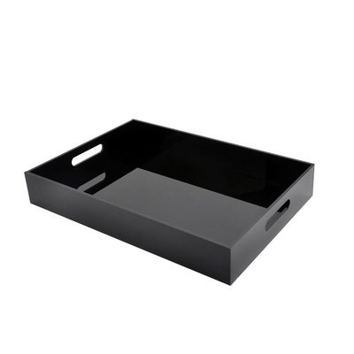 16x12x2inch 5mm PMMA ha fuso il plexiglass su ordinazione chiaro Tray With Handles acrilico