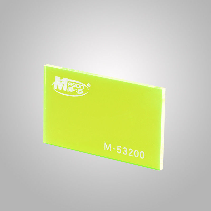 Plexiglass tagliato su ordinazione dello strato di vetro di plastica flessibile sottile verde fluorescente di Tansparent