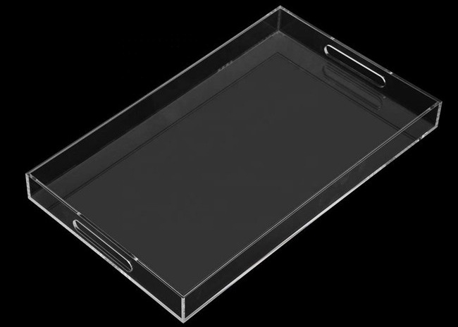 Perspex acrilico Tray With Handles di chiaro montaggio acrilico su ordinazione del plexiglass